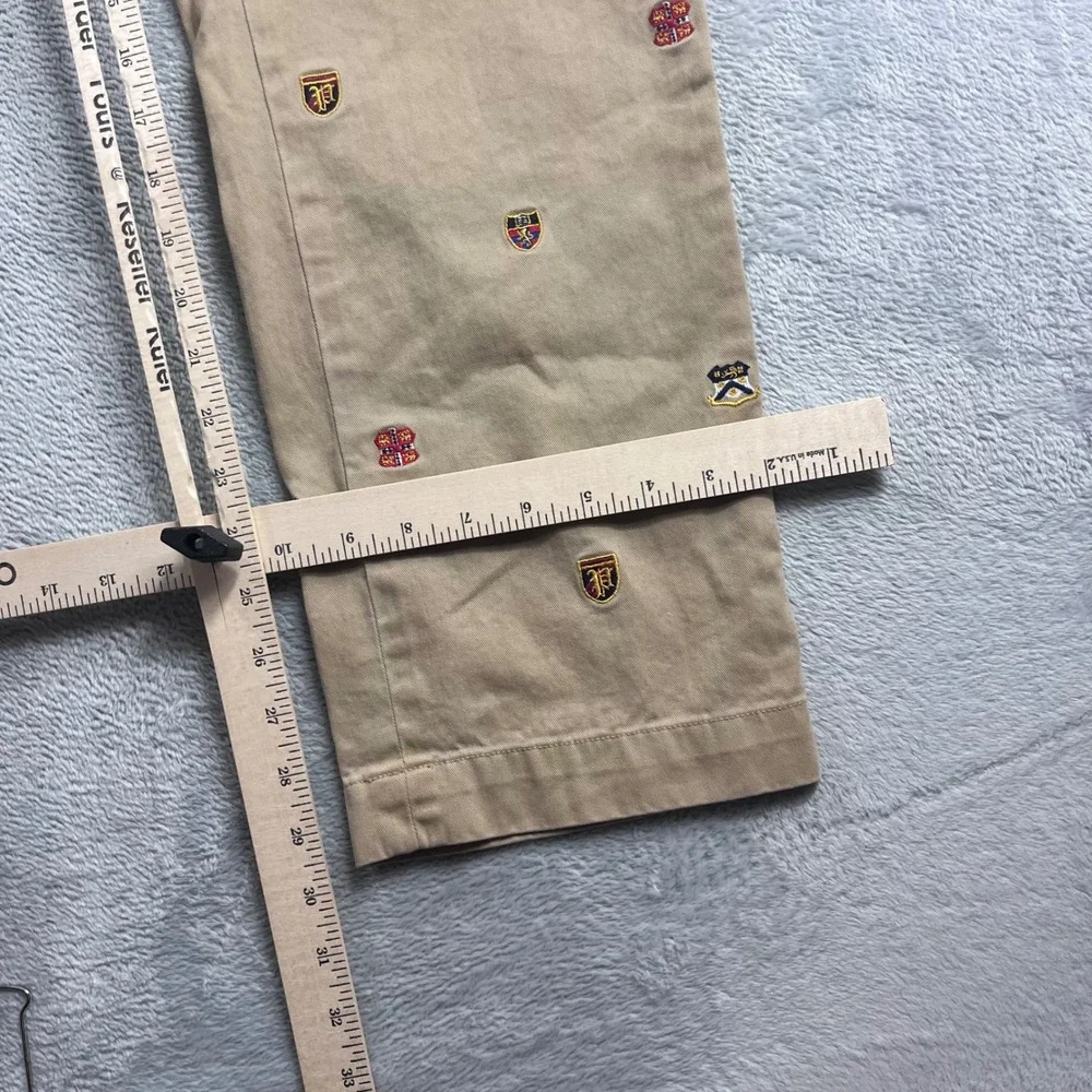 Polo Ralph Lauren Mens 38x30 Slim Fit Embroidered Crest Chino Pants Tan Khaki